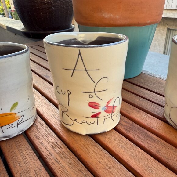 Handcrafted Z Pots Ceramic Mugs Set Of 3 - Picture 3 of 8